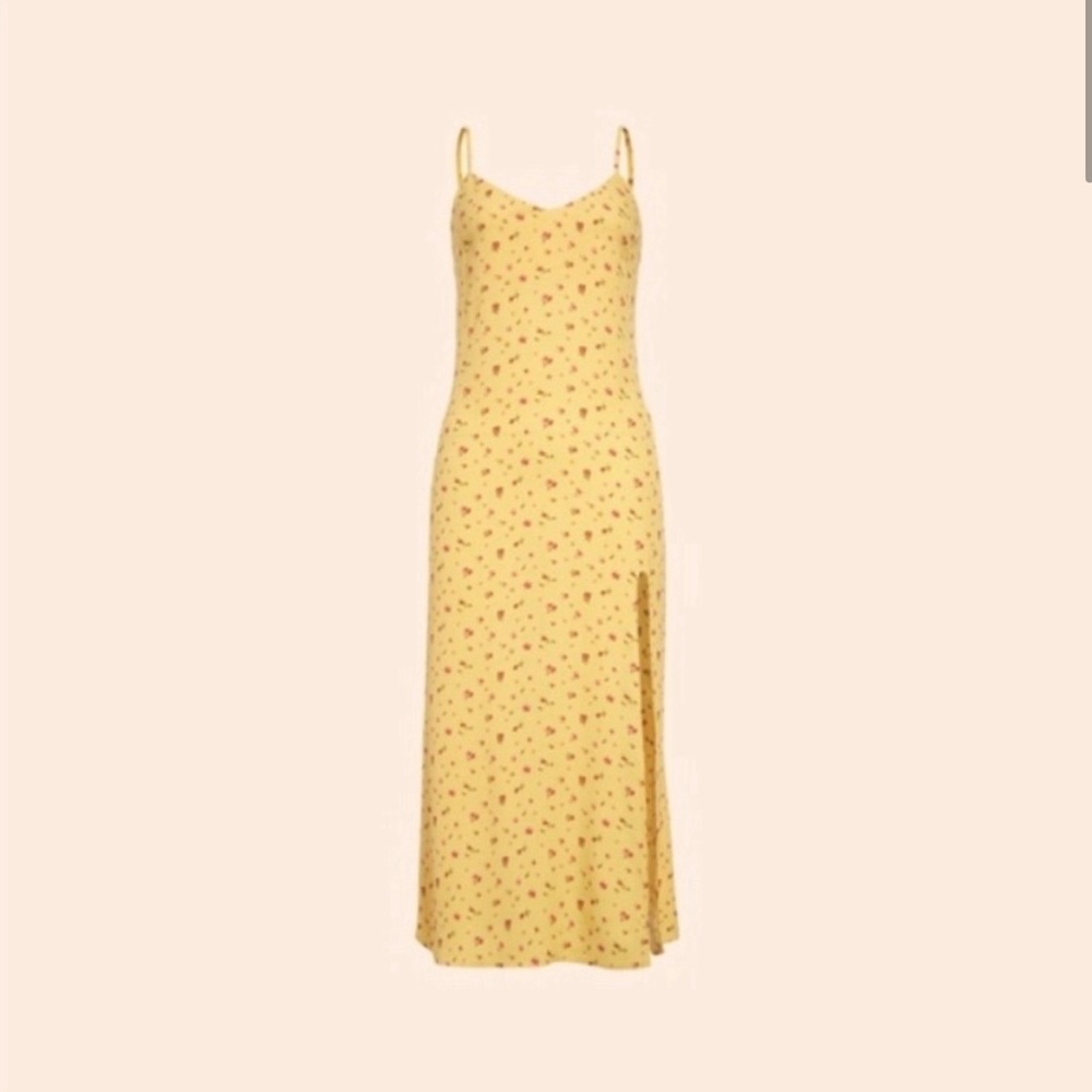 Reformation Yellow Floral Midi Dress